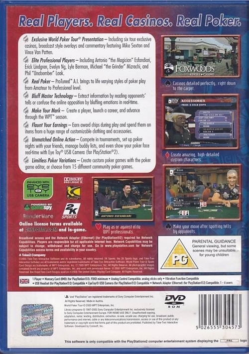 World Poker Tour - PS2 (B Grade) (Genbrug)